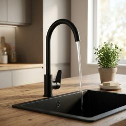 Aquanello Casa Zwarte Eenhendel Keukenmengkraan BL-1201-CS